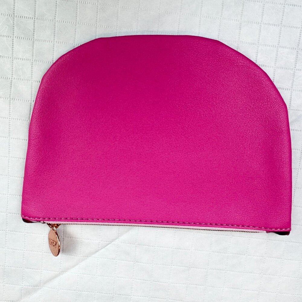 IPSY New pink purple floral pattern zippered makeup cosmetics bag pouch clutch - Picture 7 of 13